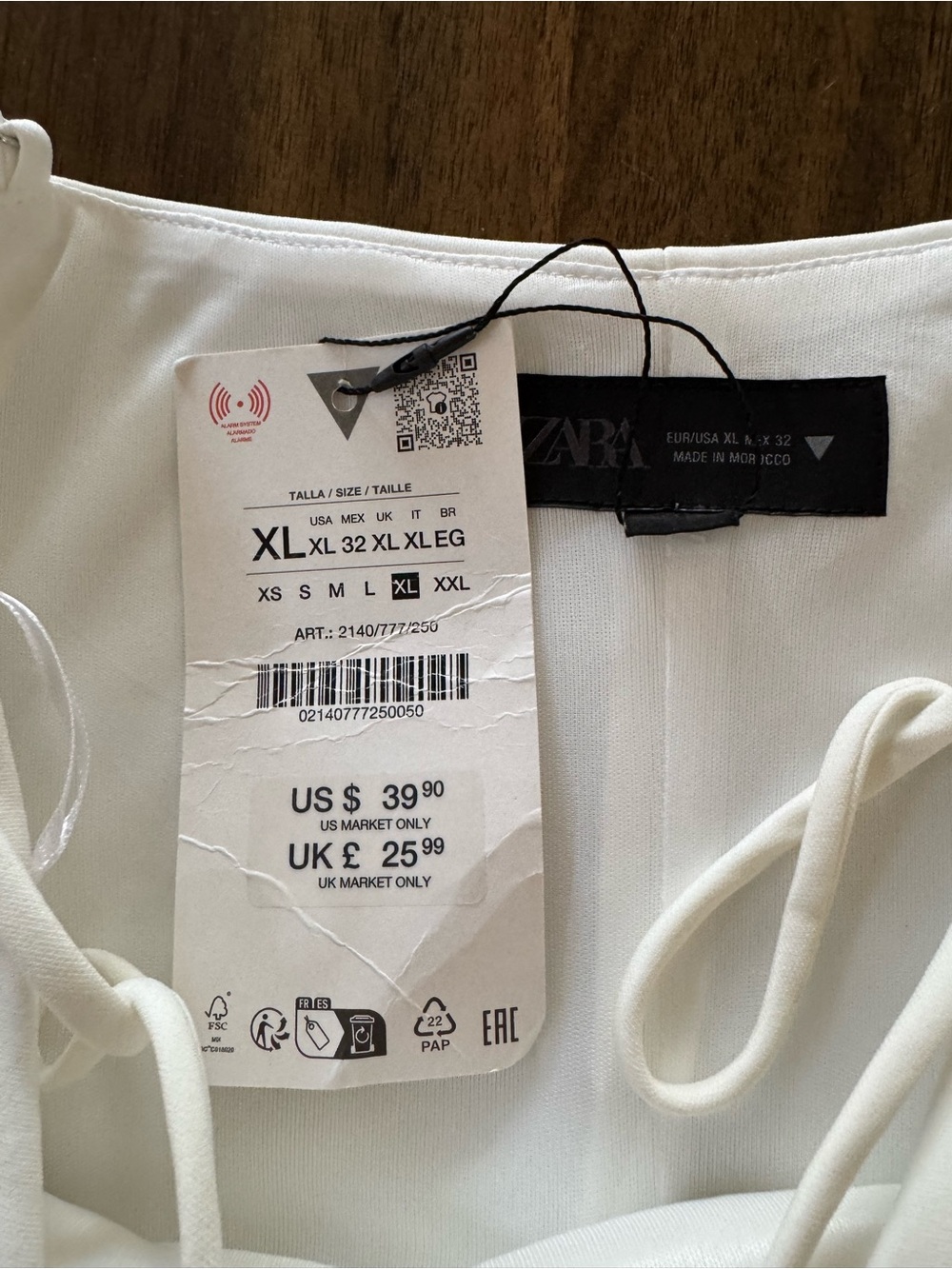 Zara Mixed Poplin Top with a structured white bustier bodice spaghetti straps - Picture 10 of 11